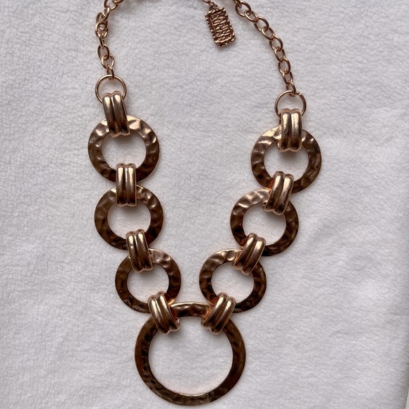 Karine Sultan Marie Link Collar Necklace- Rose Gold - Handcrafted Jewelry - Picture 2 of 9